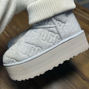 UGG Light Gray Platform Boots